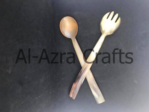 Horn Cutlery Spoon and Fork - Image 2