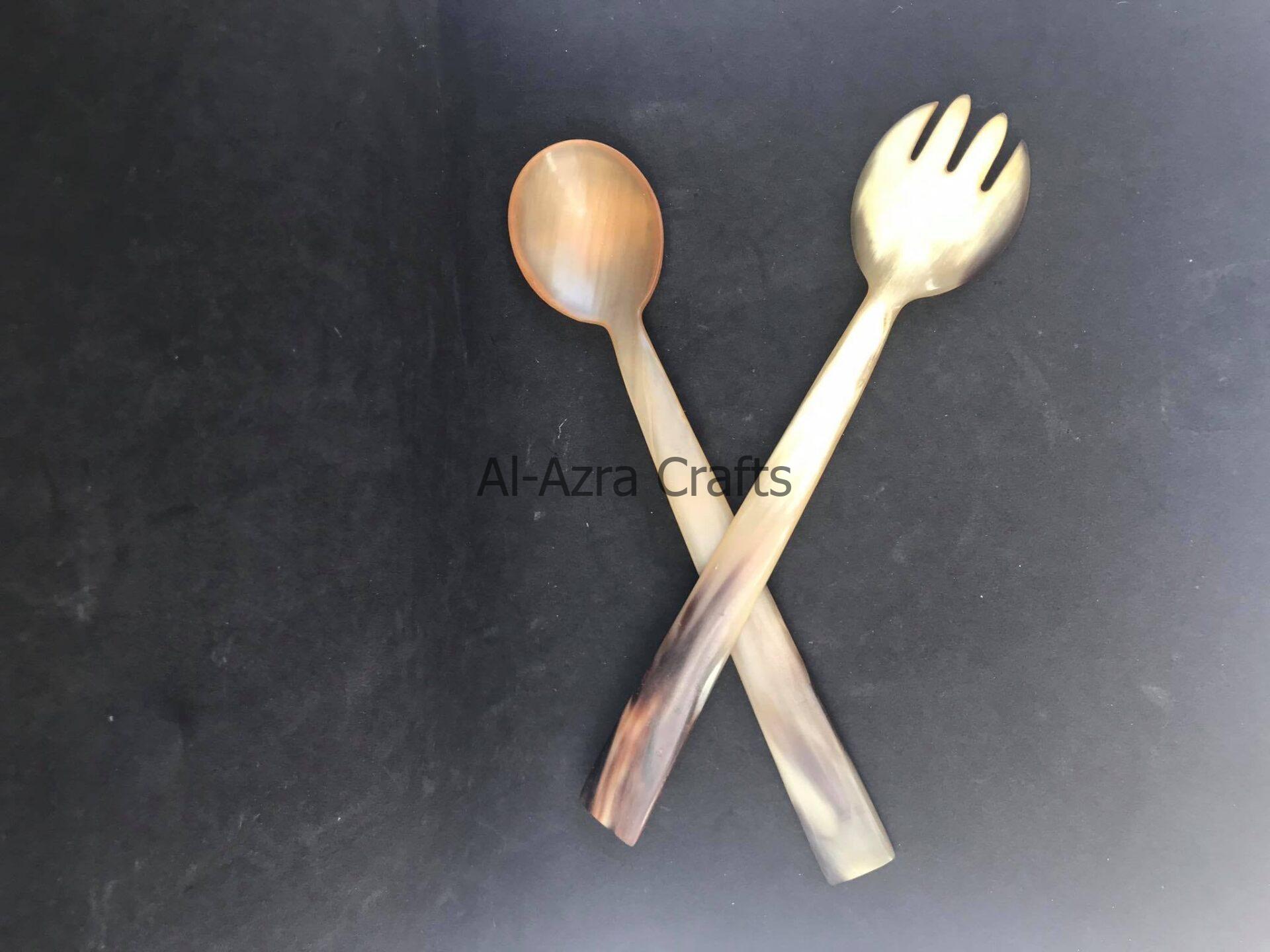Horn Cutlery Spoon and Fork - Image 2