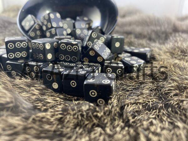 Viking Spots Black Horn Dice Set