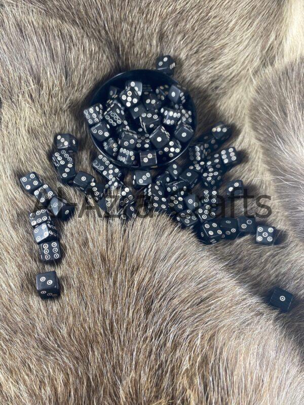 Viking Spots Black Horn Dice Set
