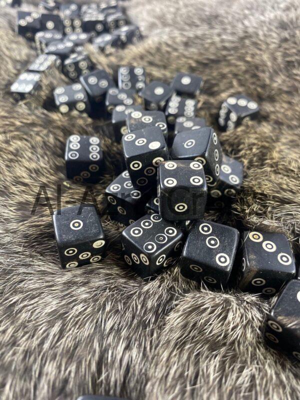 Viking Spots Black Horn Dice Set