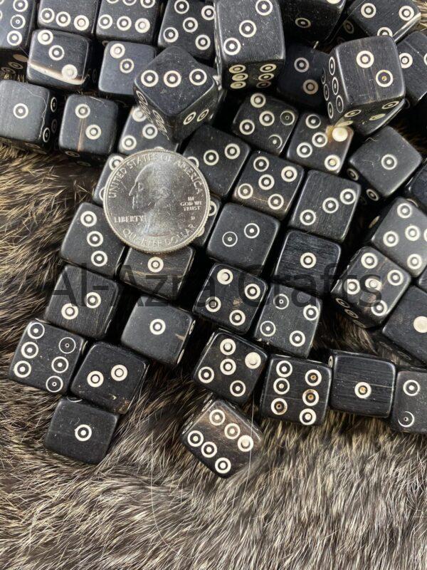 Viking Spots Black Horn Dice Set
