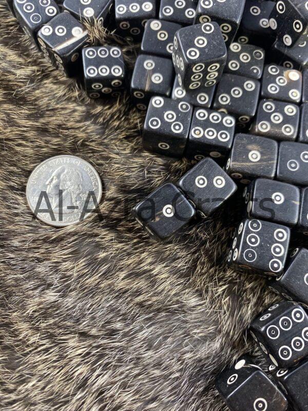 Viking Spots Black Horn Dice Set