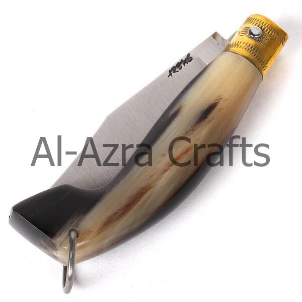 Small Pocket Knife with Ox Horn Handle - Image 3