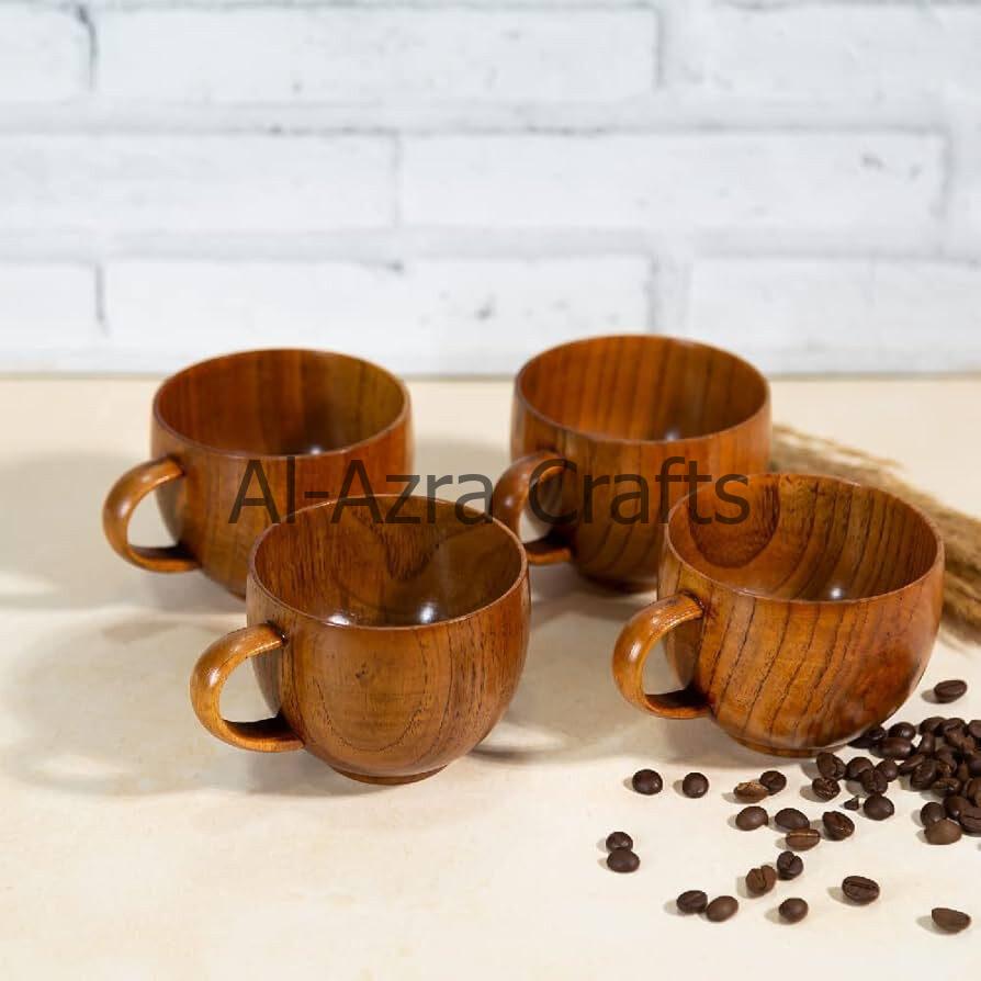 Wooden Tea Cup Set