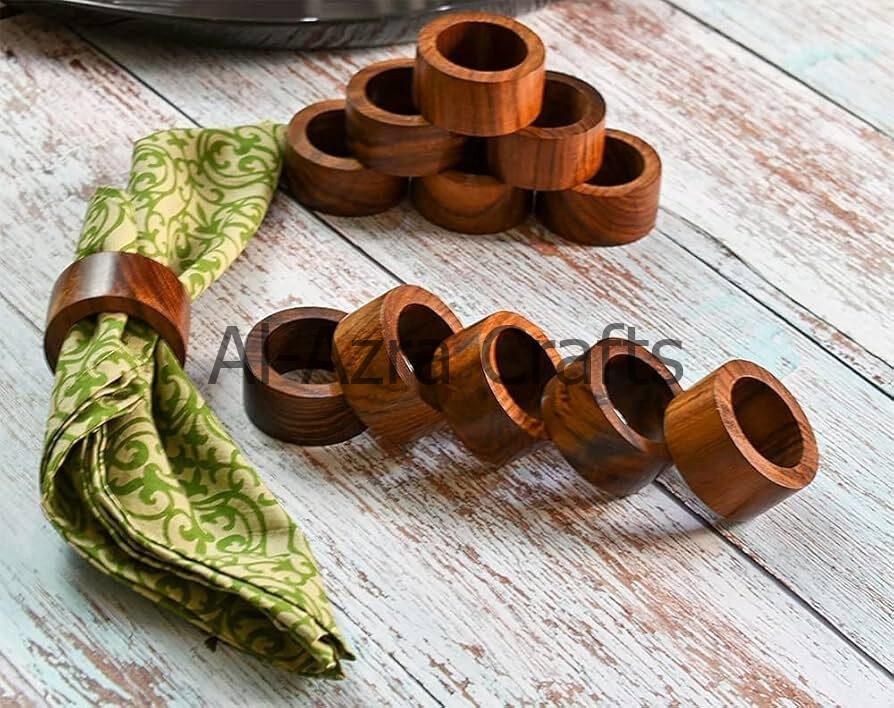 Wooden Napkin Ring Set