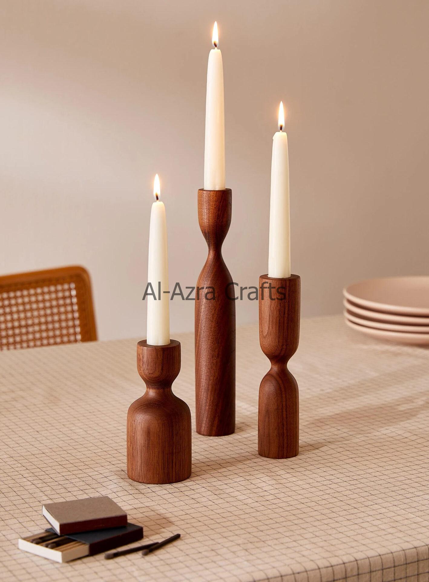 Wooden Candle Holders Stick