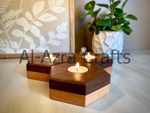 Wooden Tealight Holder Set